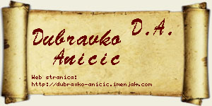 Dubravko Aničić vizit kartica